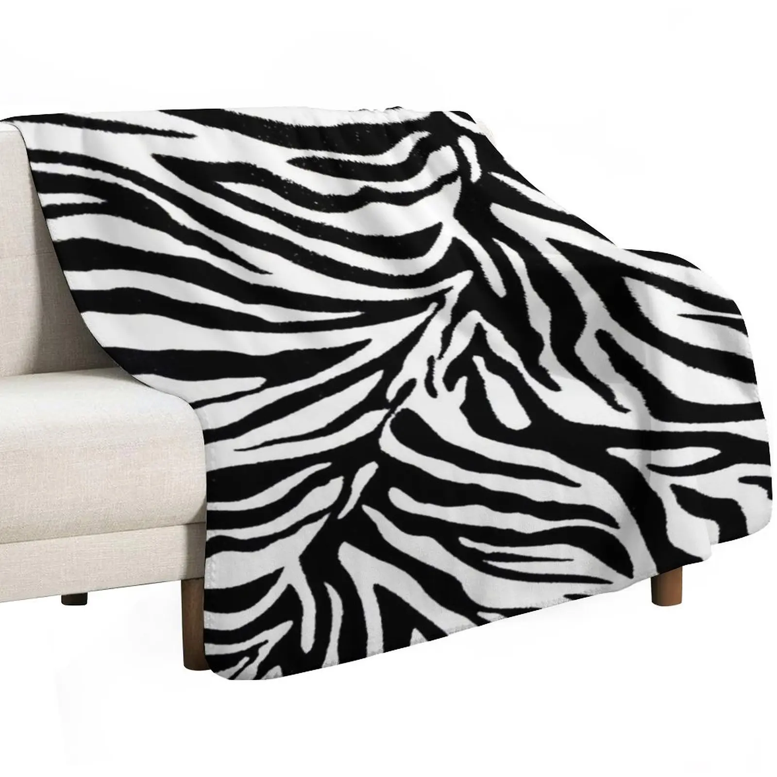 Zebra Stripe 1 Black and White Throw Blanket Soft Plaid Personalized Gift Luxury Thicken for winter Fashion Sofas Blankets