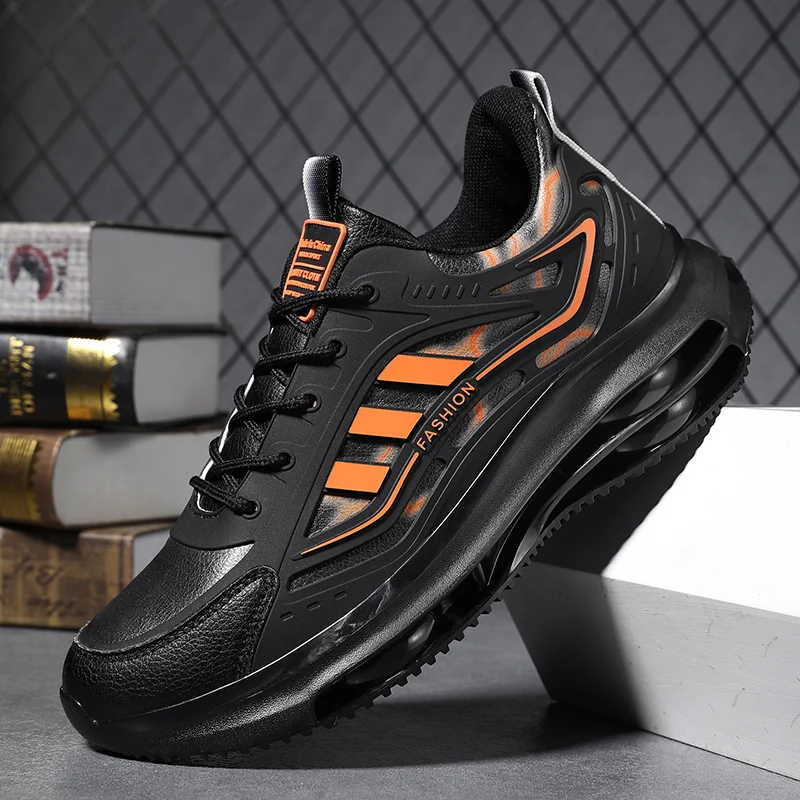 

Новые дизайнерские спортивные кроссовки для мужчин, весенне-осенние модные повседневные кроссовки на платформе, мужские однотонные кружевные кожаные кроссовки