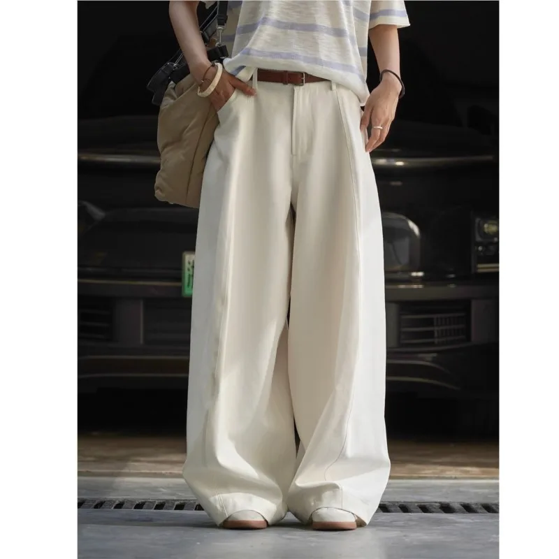 

Johnature 2023, осенние новые японские женские брюки полной длины, универсальные простые свободные однотонные широкие брюки