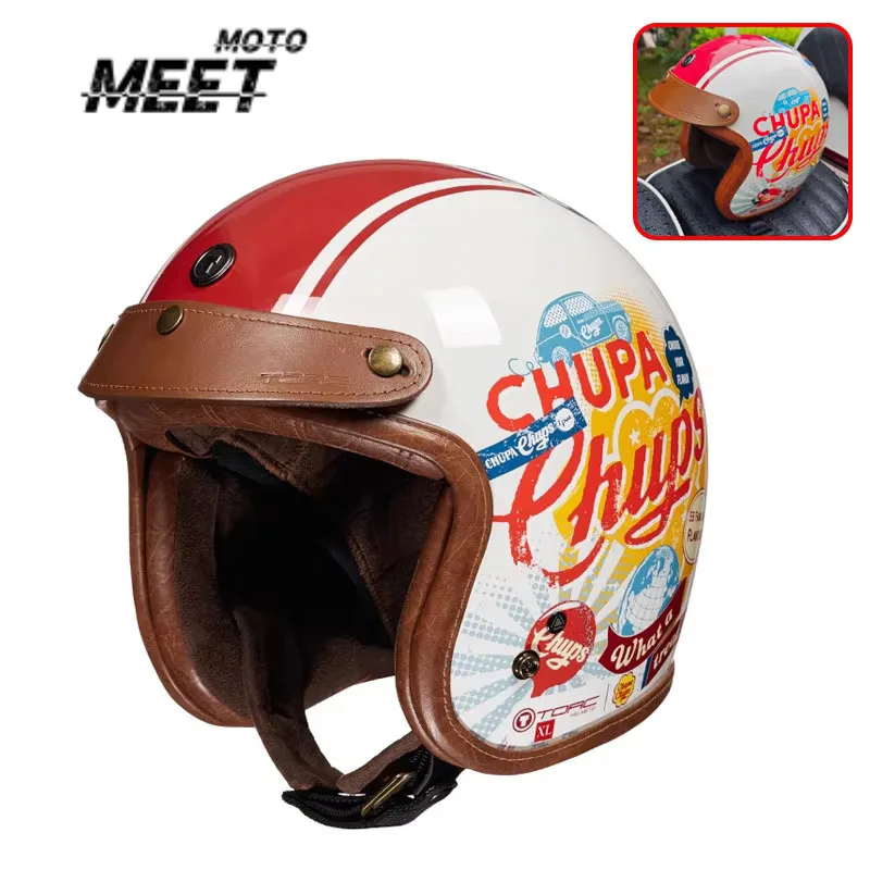 For TORC T541 Retro Half Helmet Motorcycle Helmet Winter Three-quarters Men's Cruise American Cruiser Bike Safety Helmet