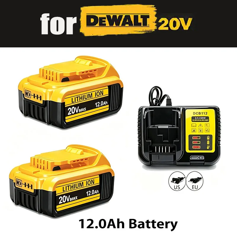 20V 12.0Ah MAX Battery For DEWALT Tools. Tool Replacement For DeWalt DCB184 DCB181 DCB182 DCB200 20V 5A 6A 18Volt 20v Battery.
