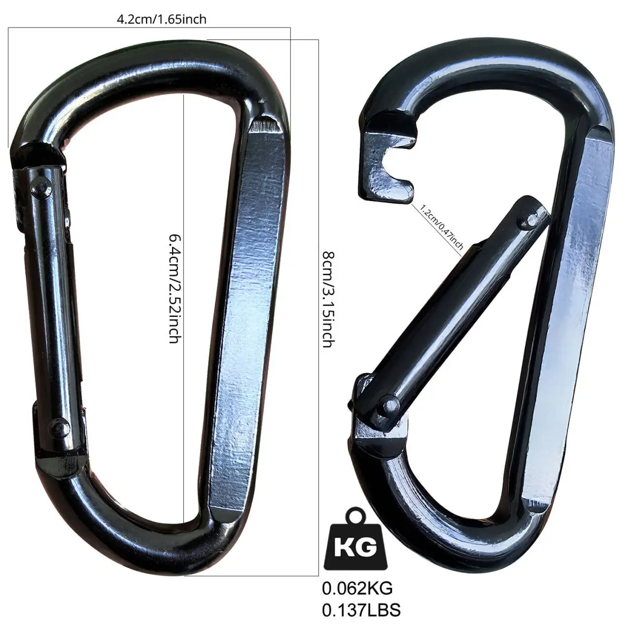 10/20/50pcs D Ring Shape Carabiner Iron Carabiners Daily Pet Buckle Metal Caribiner for Outdoor Camping Climbing