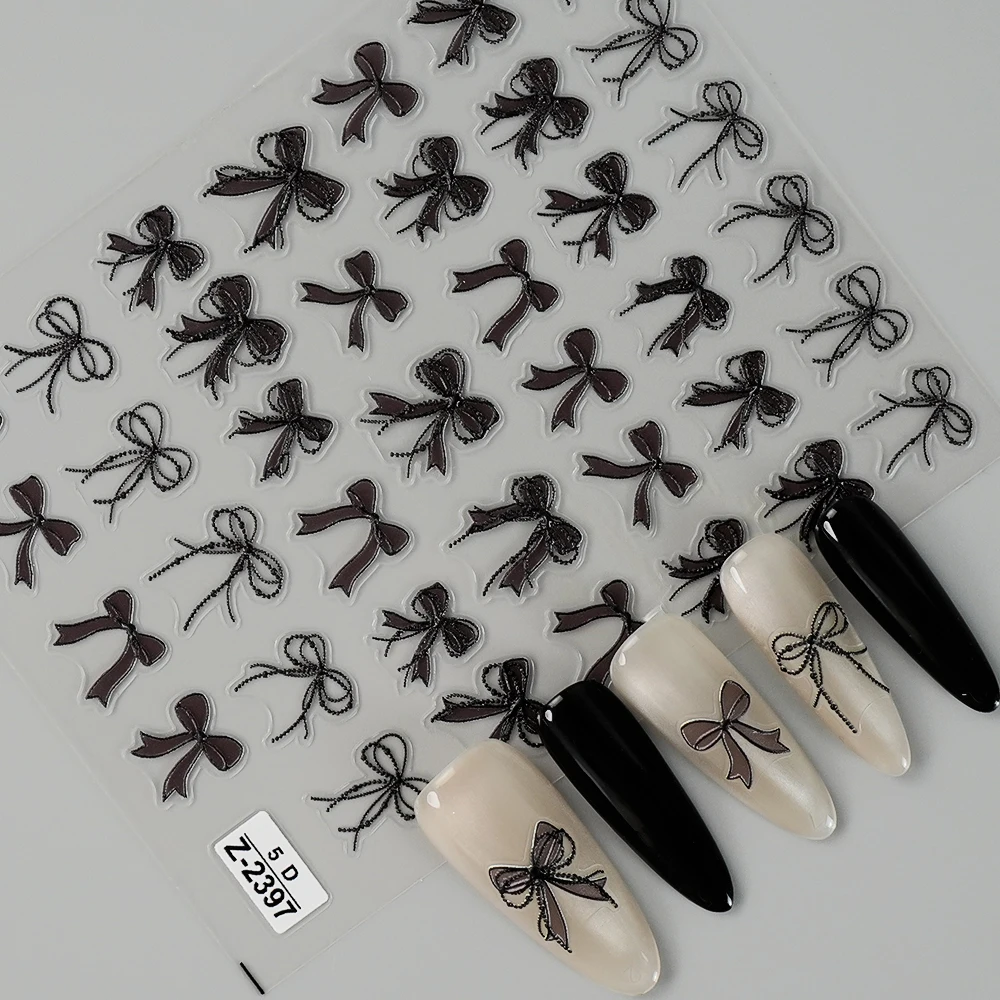 Adesivi per unghie con ali ad arco Copertura completa Decorazioni per nail art 3D per donne Decalcomanie per unghie rimovibili alla moda e facili da applicare