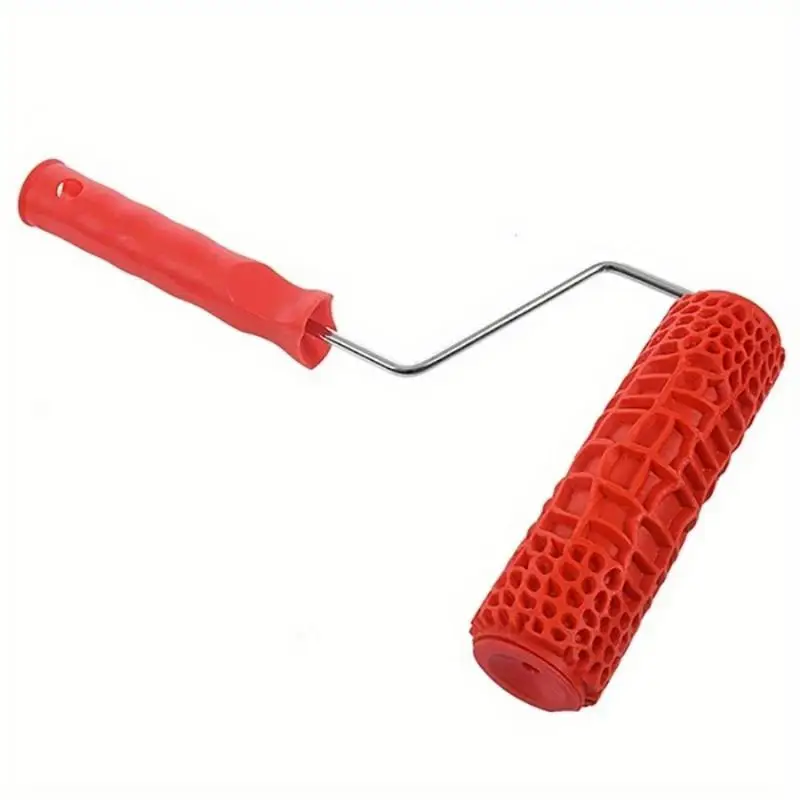 1Pc Paint Roller Embossed Rubber Drum Print Roller Paint Liquid Wallpaper Diatom Ooze Mold Painting Tools