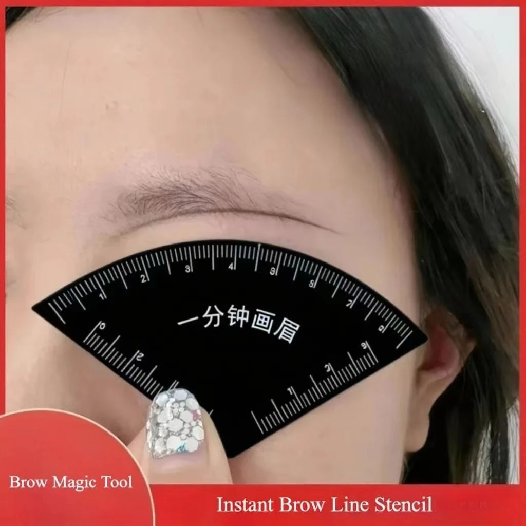 Brow Shaping Kit van 1 minuut voor beginners: stencilliniaal en gids - snel ontwerp, wenkbrauwmapping, precisieliniaal en gids