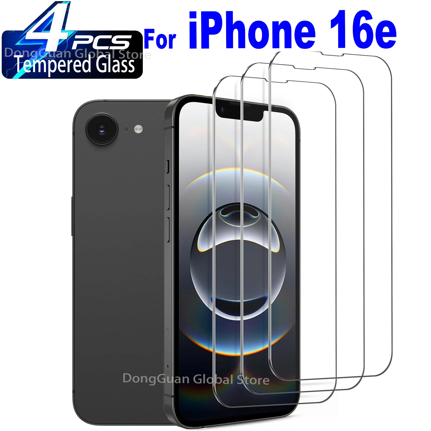 

For iPhone 16e Tempered Glass 1/4Pcs Screen Protector Glass Film
