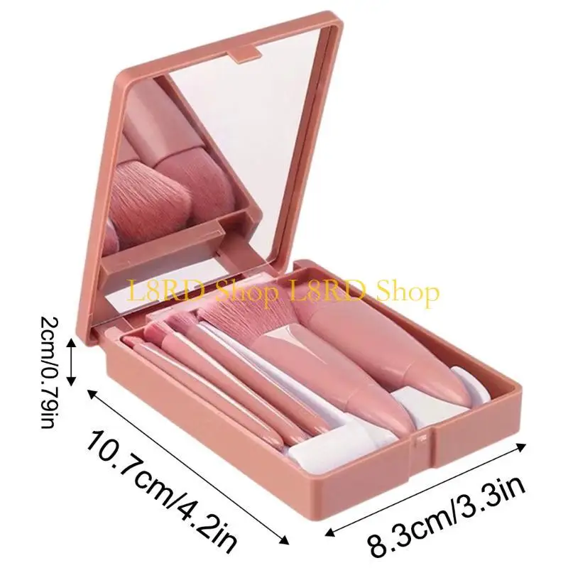 L8RD 5PCS Trang điểm Bàn chải Set Nền móng cho khuôn mặt phấn phủ bóng râm phấn mắt.