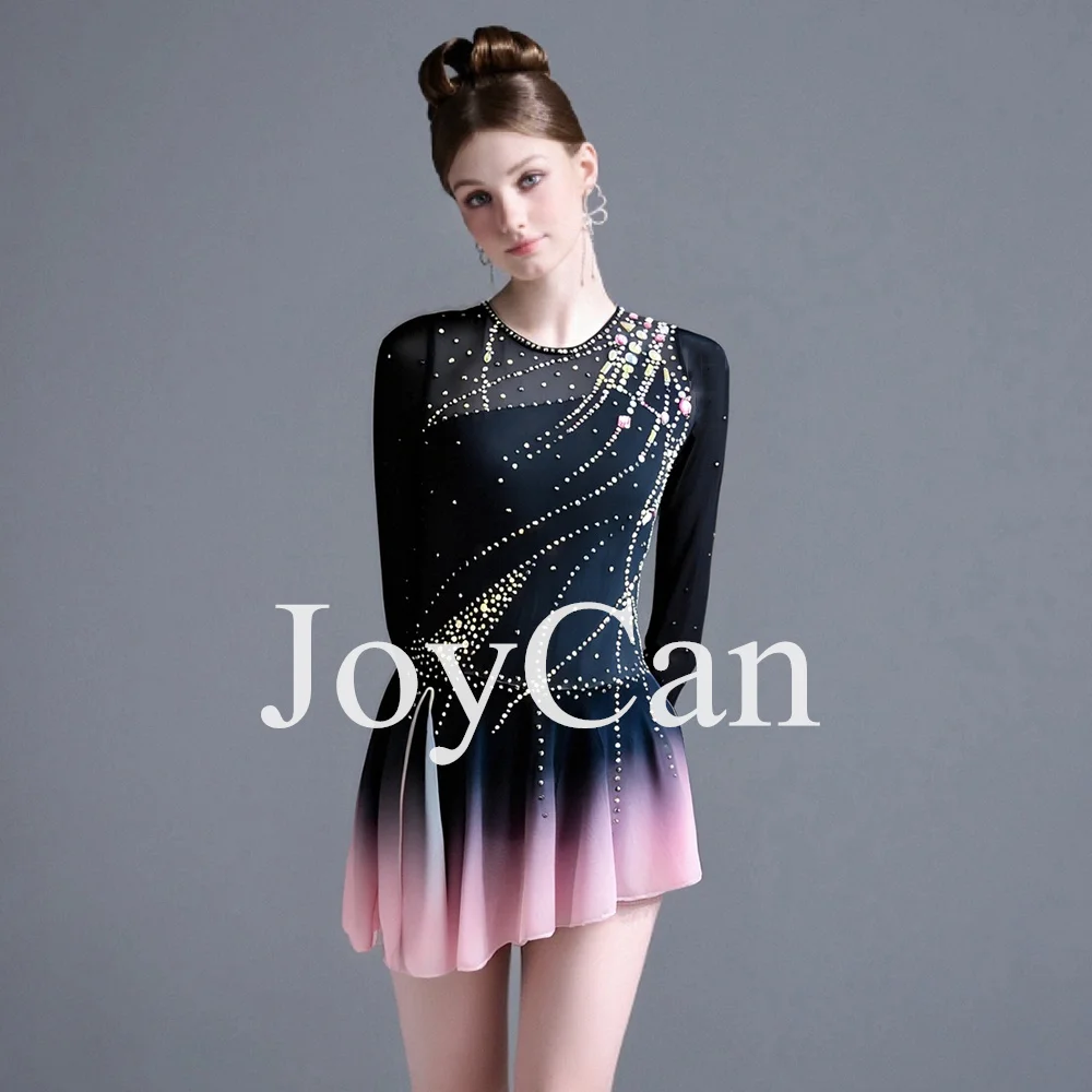 JoyCan новый дизайн, профессиональное милое платье для катания на коньках, эластичные сетчатые юбки со рюшами для детей