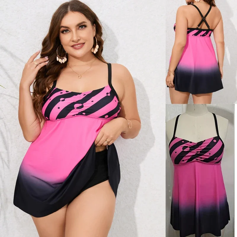 New Plus Size 8XL 10XL sexy swimsuit for women Sexy Boho Print Tankini Set Two Piece Swimwear Women clothing купальники