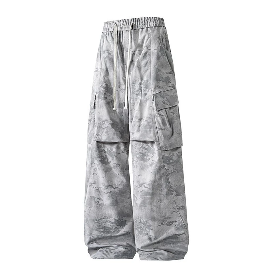 

Camouflage Cago Pants Men Stretch Waist Camp Pants Fashion Casual Outdoor Straight Pants Male