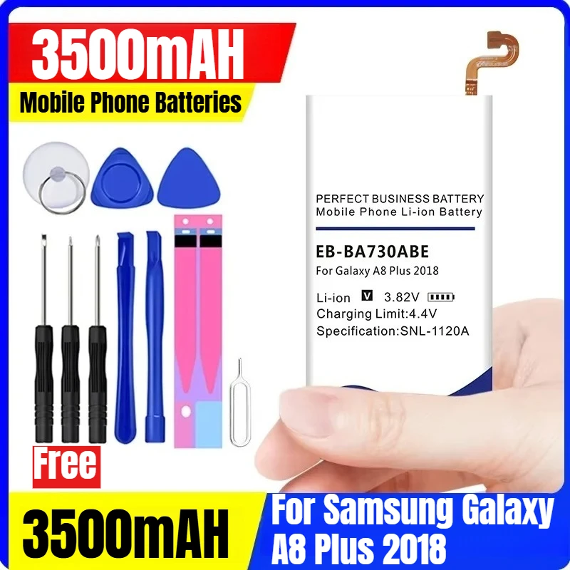 

EB-BA730ABE 3500mAH Mobile Phone Batteries for Samsung Galaxy A8 Plus 2018 + Tool Kit