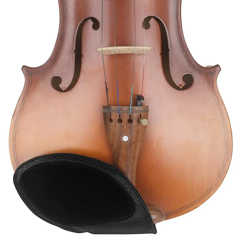 Violin Shoulder Rest With Rubber Bands Soft Comfortable Leather Violin Shoulder Chin Rest Pad For Wedding Concerts Party