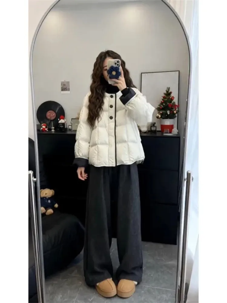 

Корейская теплая круглая куртка из хлопка с эффектом омоложения для женщин, зимняя новинка, повседневная, для поездок на работу