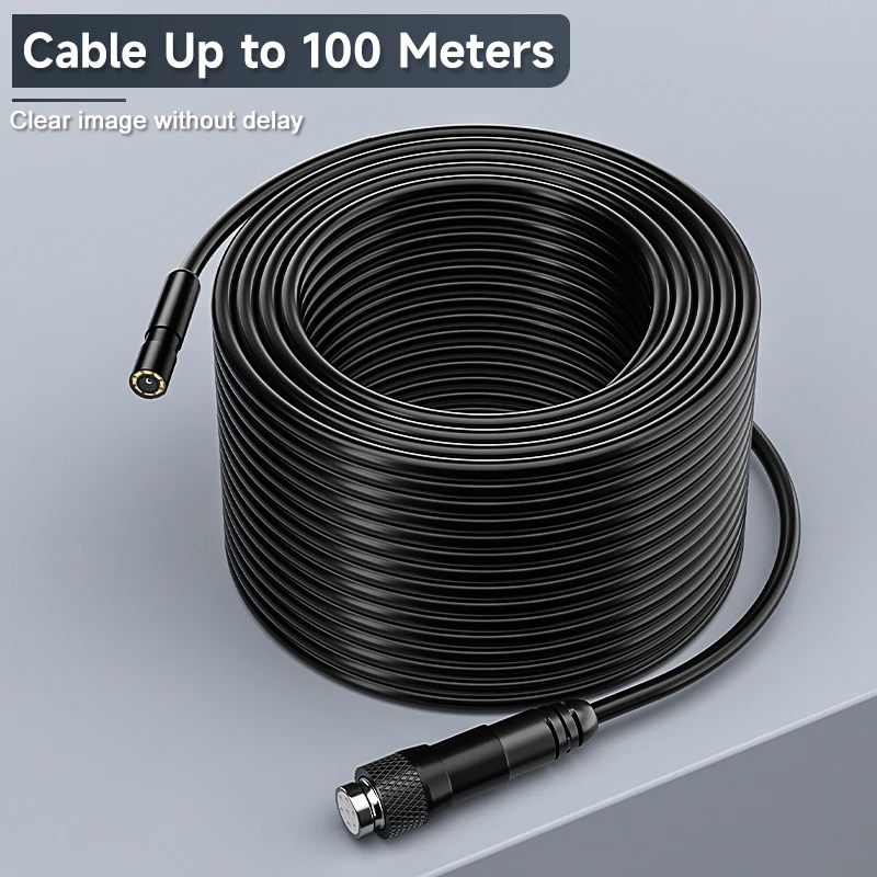 Handheld Endoscope Camera 4.3'' IPS Screen HD1080P 8MM Lens 2M-100M Car Pipe Inspection Borescope 8LED Removable 2600mAh Battery