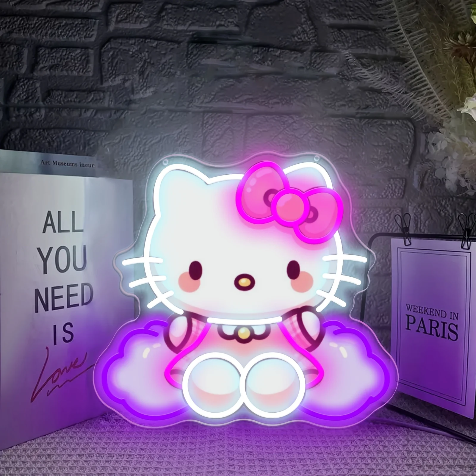 

Hello Kitty LED Neon Sign for Home Decor Sanrio LED Neon Light Sign USB Dimmable for Bedroom Living Room Wedding Party Decor
