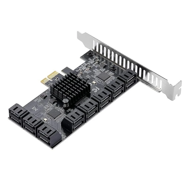LX0B PCIE 4X to III 16-Port Expansion Card 16 6Gbps Converter Supports Hard Drives and SSDs for Chia Mining