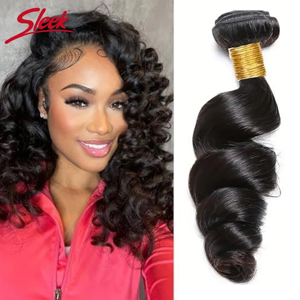 

Sleek Brazilian 12A Loose Wave Human Hair Bundles 100% Real Human Hair Unprocessed Virgin Remy Loose Deep Curly Human Hair Weave