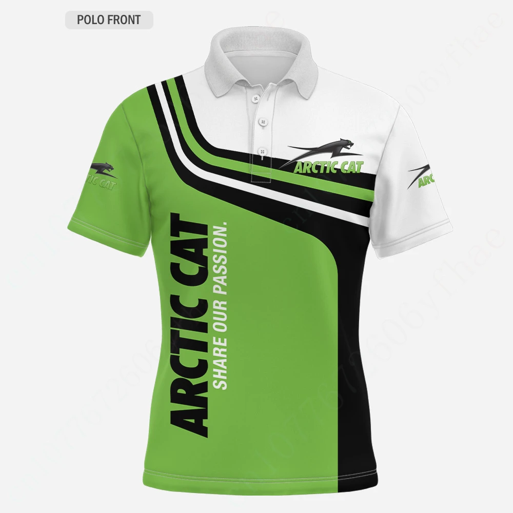 Arctic Cat kaus Polo Unisex pria, atasan kasual lengan pendek antilembap blus Harajuku untuk Golf