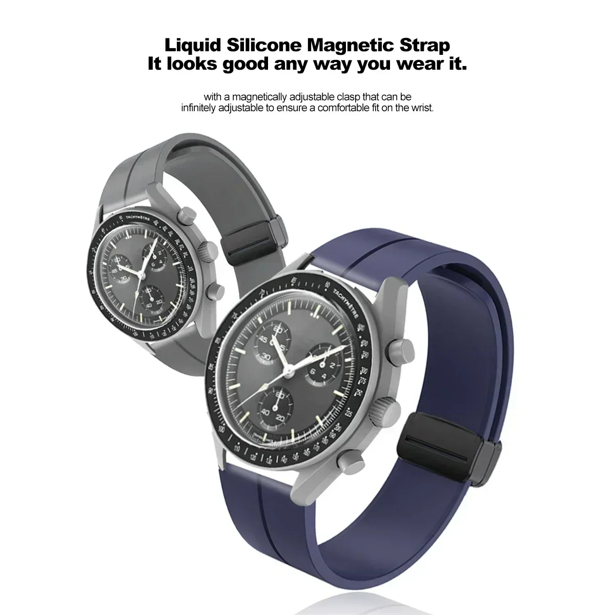 20mm 22mm Strap For Samsung Galaxy watch 4/5 pro/classic/gear s3/active 2 Sport Silicone Magnetic Buckle For Huawei GT 2 3 band