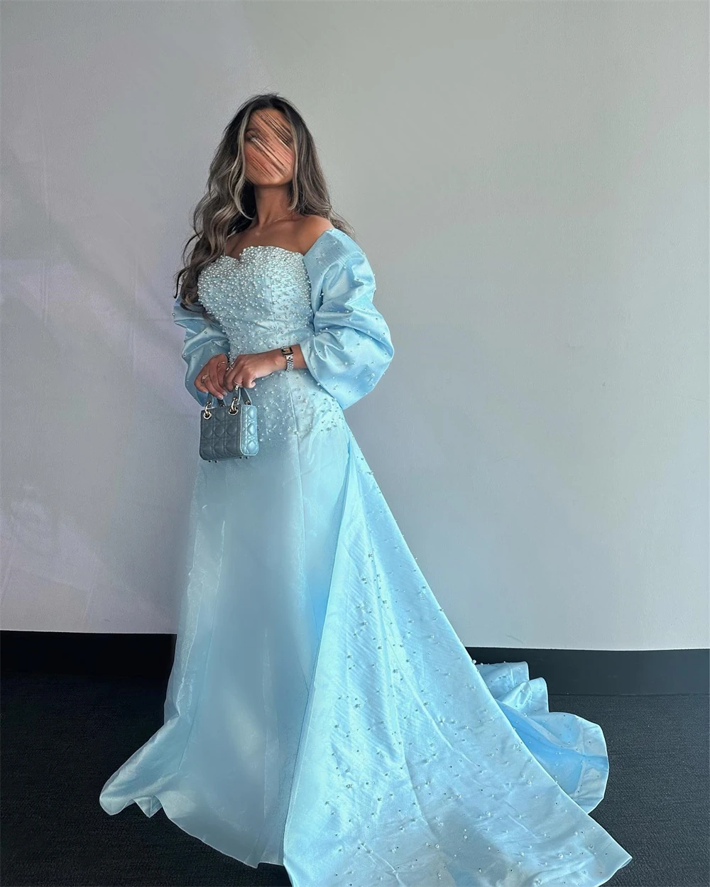 Customized Prom Dresses Elegant Fashion Strapless Floor Length A-line Stole s Ruched Beaded Court Formal Evening Gowns فساتين سه