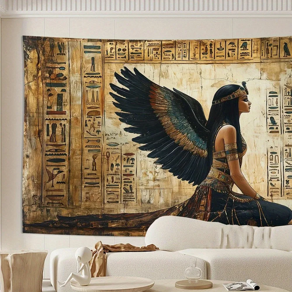 Vintage Egyptian Goddess Print Tapestry Mural Living Room Decoration Anti Fading Mural Scandinavian Ins Study