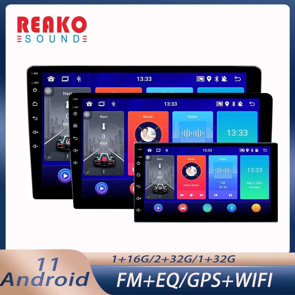 REAKOSOUND z systemem android 11 2 Din nawigacja GPS uniwersalny multimedialny odtwarzacz Video MP5 odtwarzacz dla Volkswagen Nissan Hyundai Kia