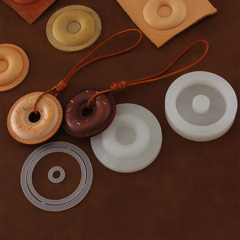 Donut Shaped Mold For Leather Handicraft DIY 120g Veg Tannin Painted Leather 3D Design Crafting Tool Color Paint Supplies