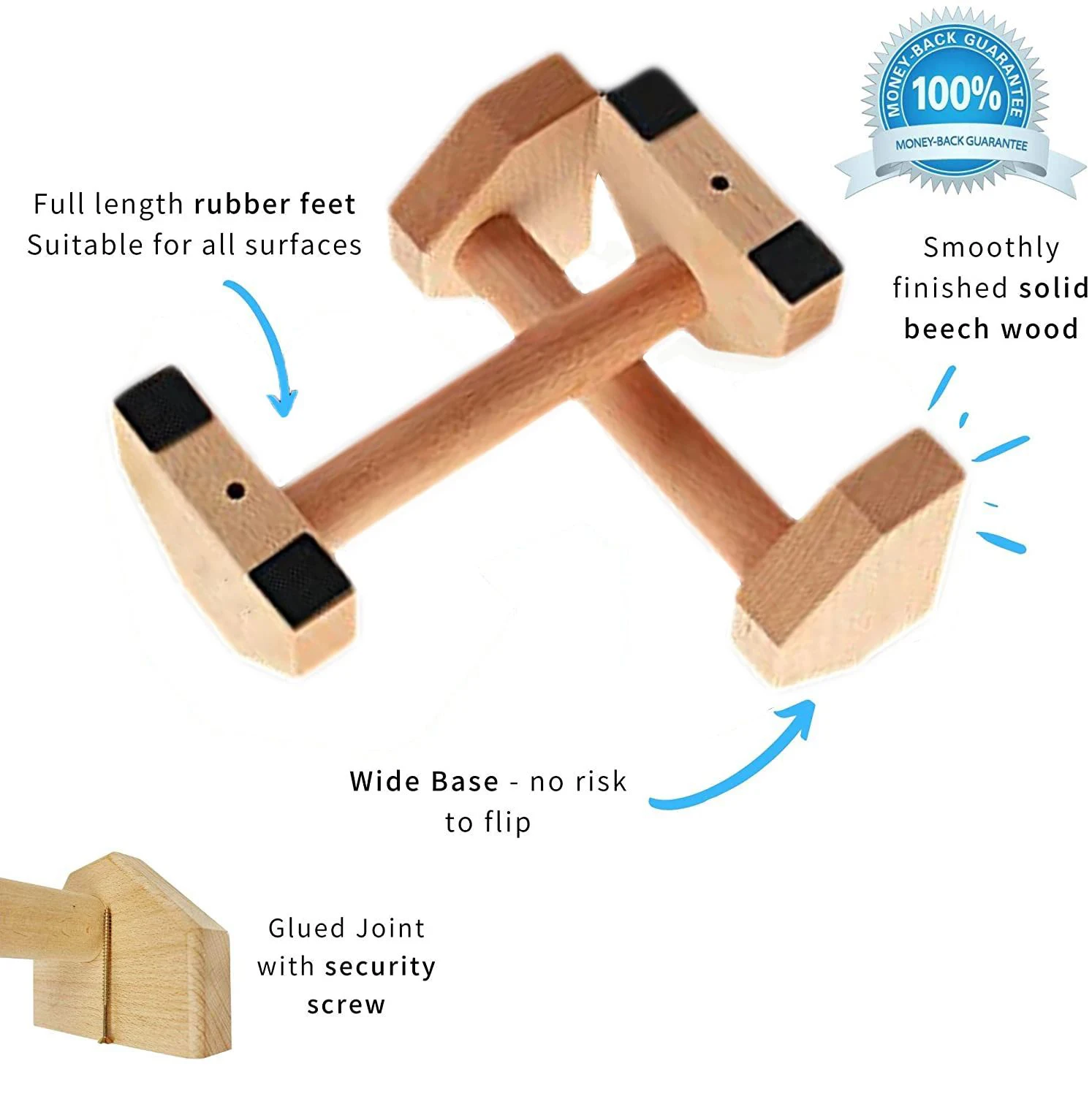 Push-up Stand Madeira Pushup Barras Exercício Antiderrapante Paraletas Handle Stands Calisthenics Fitness Equipment Casa Treinamento De Força