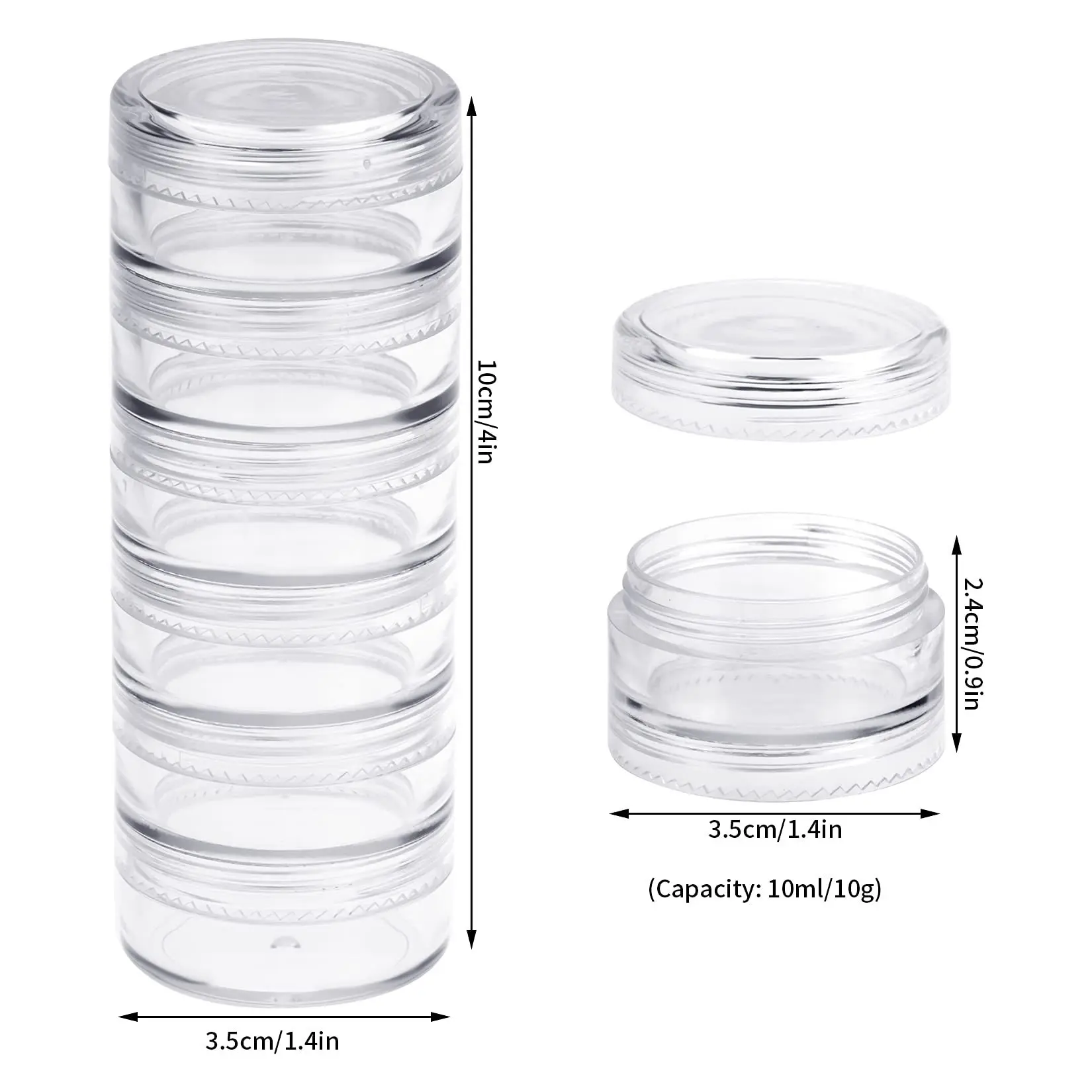 

6 Layers Empty Stackable Jewelry Storage Box For Nail Art Earrings Beads Organizer Display Box Transparent Plastic Jewelry Jars