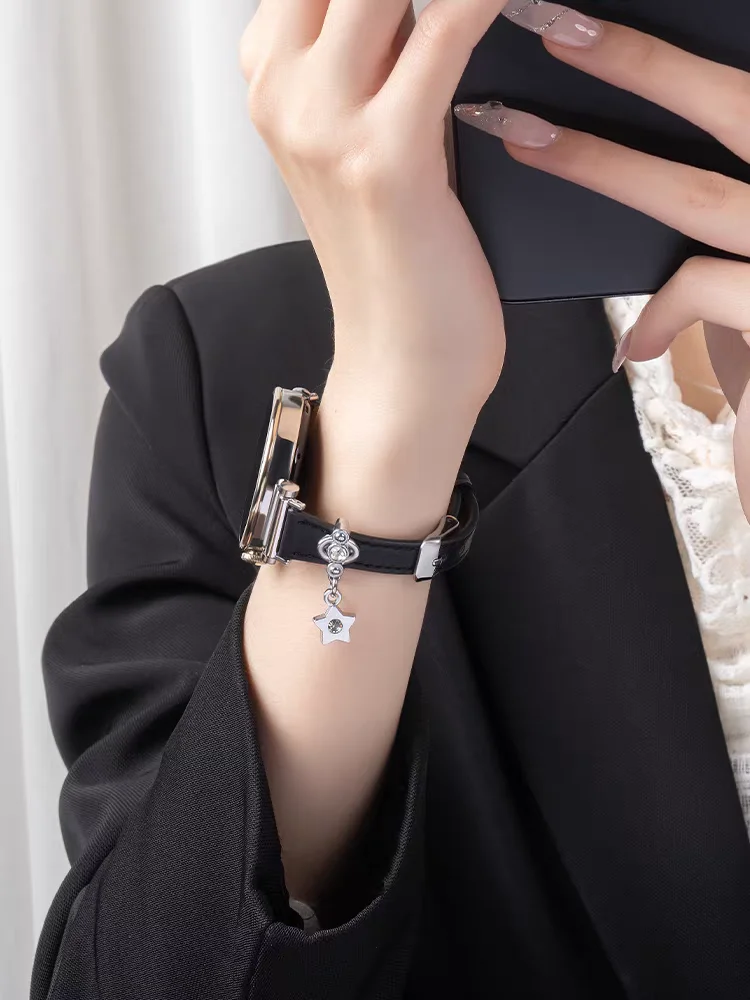 

20mm 22mm 18mm Bling strap leather loop For Samsung Galaxy Watch 7 FE 5 Pro 4 6 classic 44mm 40mm sport bracelet correa band