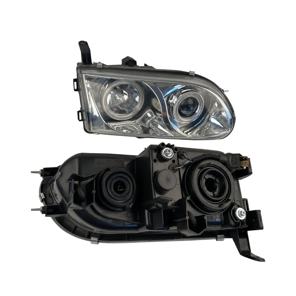 2Pcs Car Headlight Led Aperture Lens Headlamp for Mitsubishi Delica L400 1998 Black and White