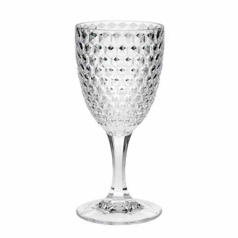 

Set of 4 Diamond Cut Acrylic Wine Glasses (12oz), BPA Free, Unbreakable Red & White Wine Tumblers