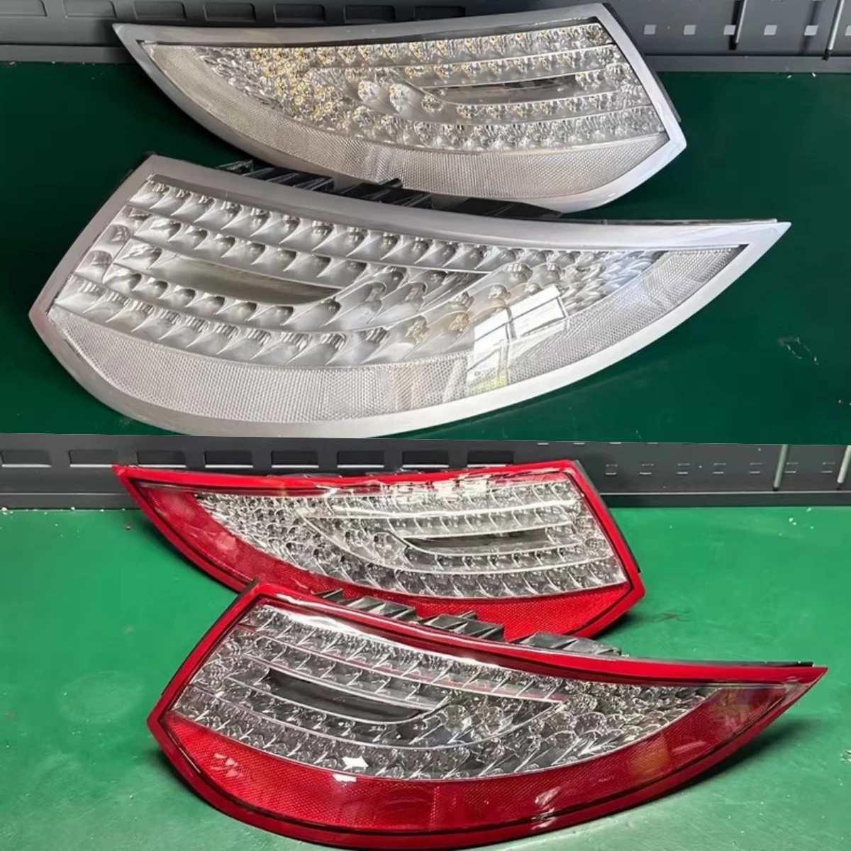 Taillight Assembly for Porsche 997 GTS turboS transparent tail lamp with Turn Siganl Reverse Light Back Lamp 2pcs