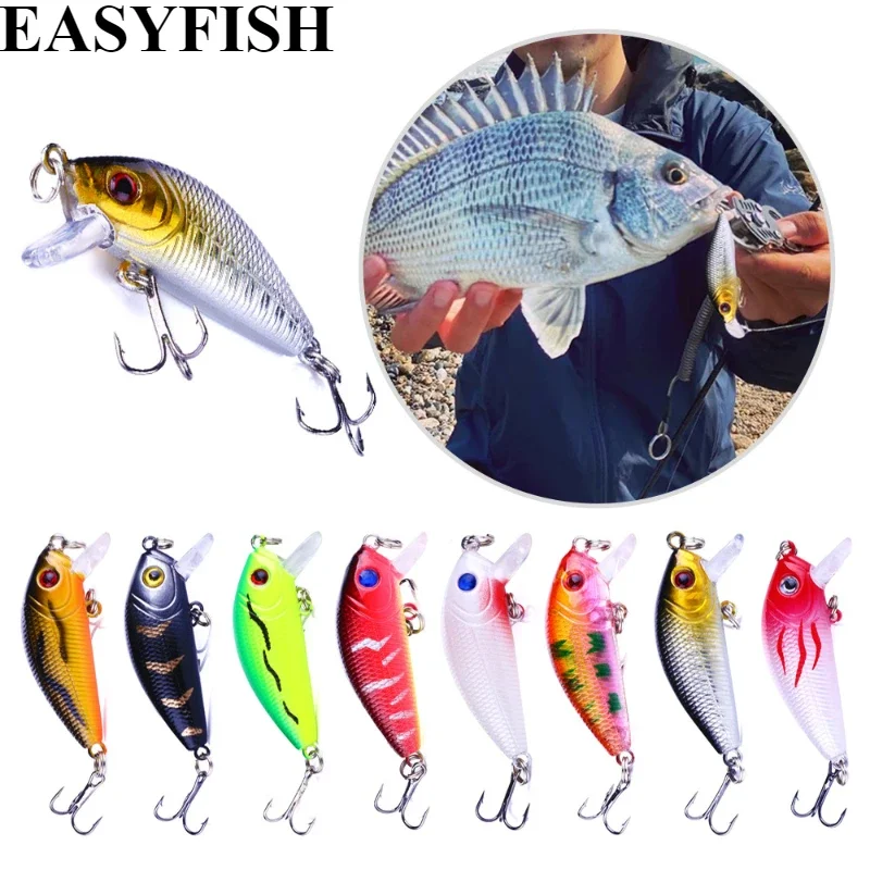 

1PCS Minnow Fishing Lure 50mm 3.6g Topwater Hard Bait Wobbler Jig Bait Crankbait Carp Striped Bass Pesca Fishing Tackle SwimBait