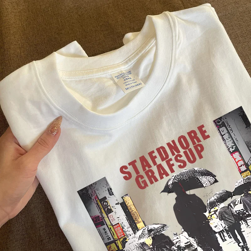Heavyweight Pure Cotton Long Sleeve T-Shirt Unisex Vintage Style Streetwear Versatile 310gmao Xiaocheng Story Multi-Design