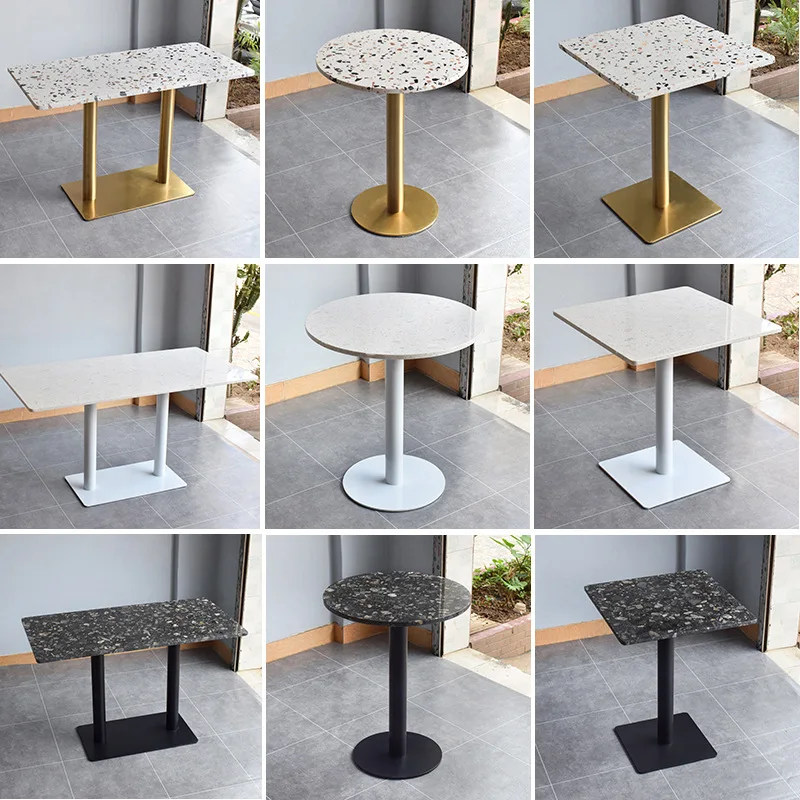 

Internet celebrity terrazzo light luxury dining table milk tea shop dessert shop cafe hotel negotiation commercial restaurant