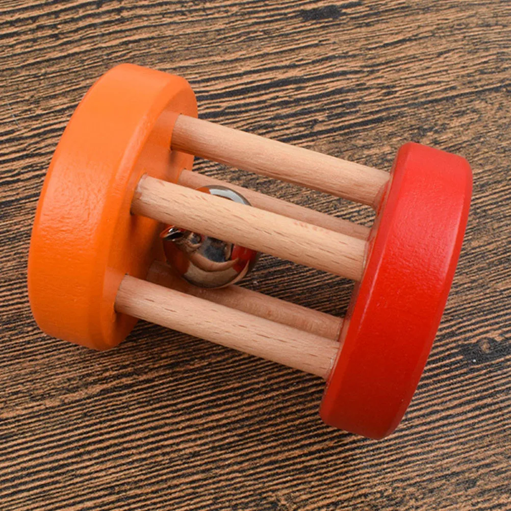 

4Pcs Wooden Rattles Baby Hand Rattles Educational Playthings Safe Durable Smooth Polished Long Lasting Random Color