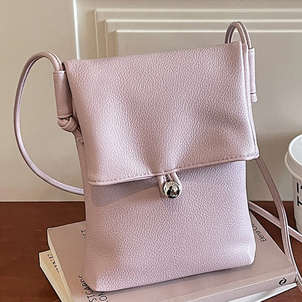 

Korean Style Ins Solid Color Crossbody Bag Women Small Rectangle Simple All-Match Messenger Bags Daily Phone Purse Shoulder Bags