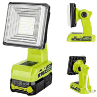 For Ryobi 18V Li-ion Battery 25W LED Lamp Flashlight Spotlight Work Light Outdoor Emergency Lighting with USB Type-C Charge Port