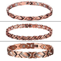 99.99% Pure Copper Magnetic Bracelets for Women with 3500 Gauss Effective Neodymium Magnets Adjustable Size Wholesale