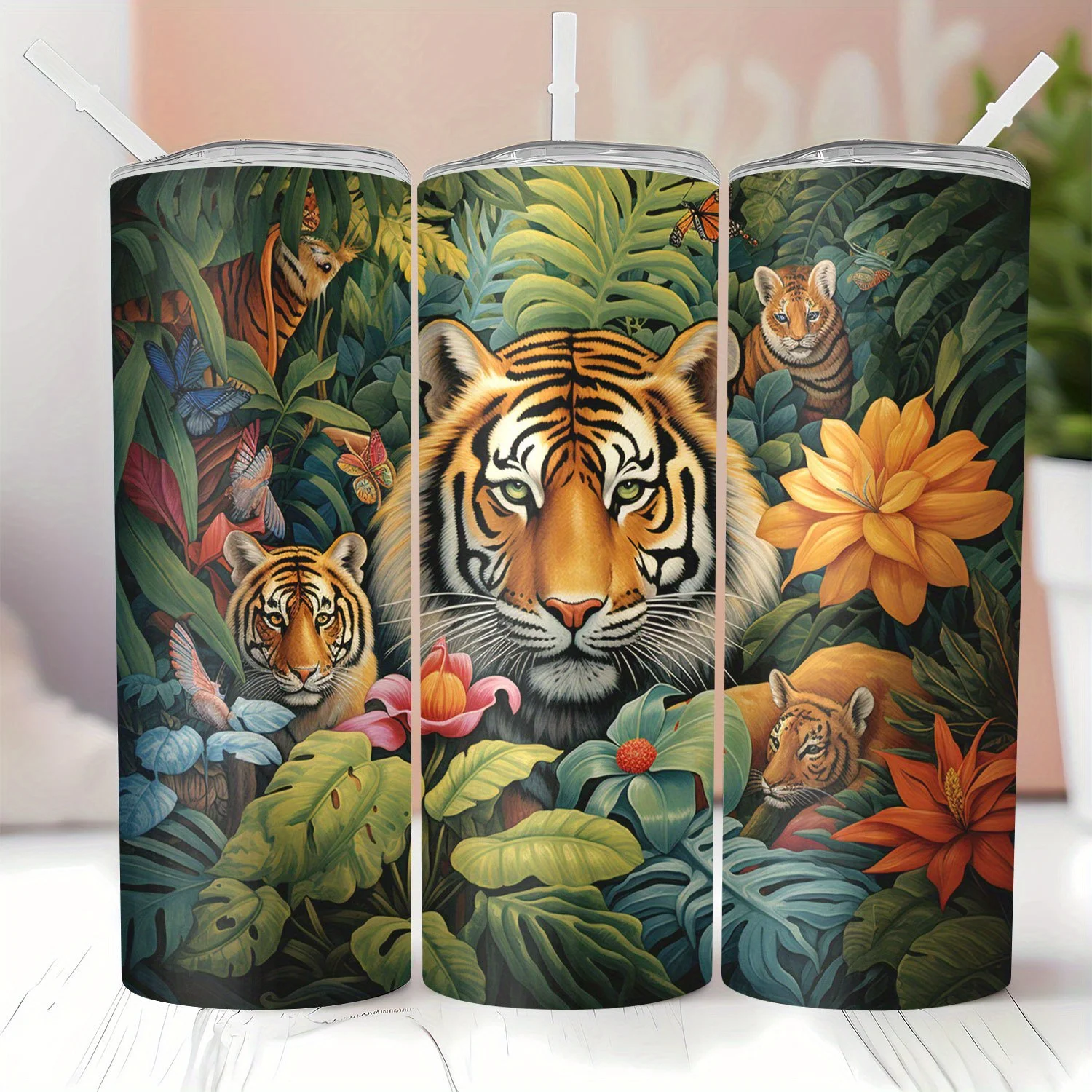 1pc 20oz Stainless Steel Tumbler, Double-Walled Vacuum Insulated Cup with Lid and Straw, Fashionable Heat & Cold Retention Drinkware, Ideal for Home, Travel, Outdoor Use, Summer & Winter, Hand Wash Only, No PVC