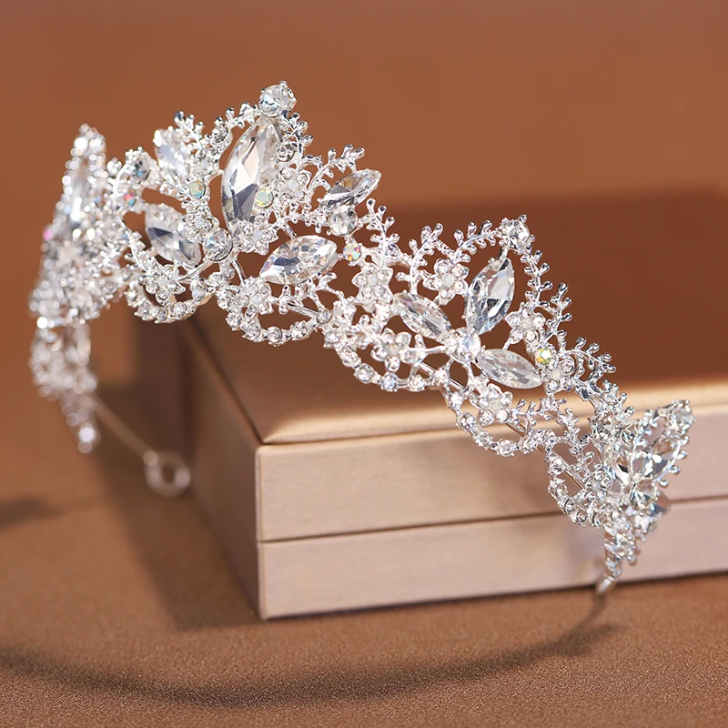 Itacazzo Bridal Headwear Full Of Dazzling Atmosphere Luxurious Exquisite Silver-colour Ladies' Bridal Wedding Tiara