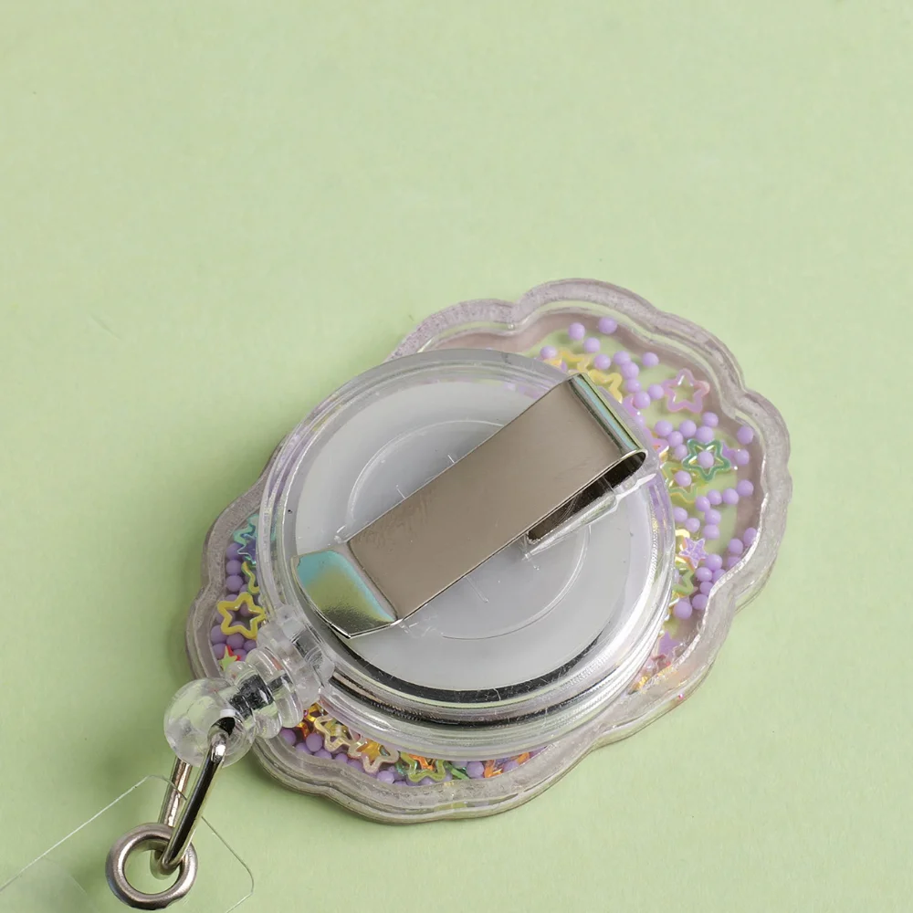 Cartoon Badge Holder Cartoon Telescopic Badge Clip Cute Id Holder Transparent Transparent Badge Holder For Office Workers
