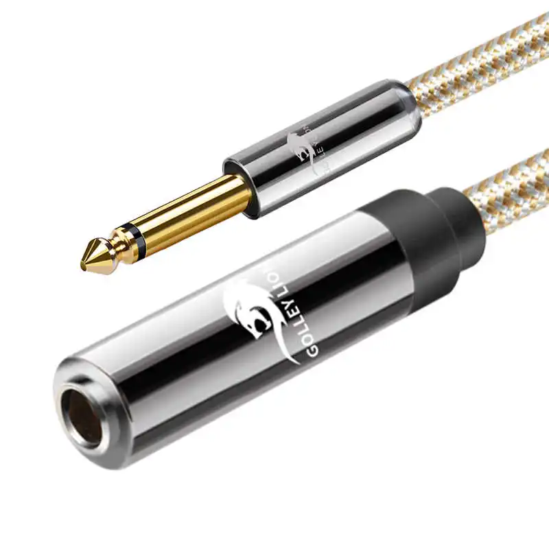 

Hi-fi 1/4'' TS Mono 6.35mm Male to Female Extension Cable for Mixer Amplifier Guitar Microphone OFC Audio Shielded Cords