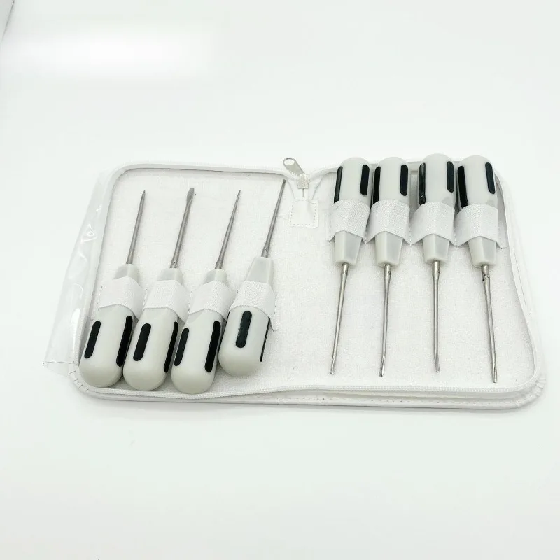 8pcs/Set StainlesSteel Lab Luxating Lift Curved Root Elevator Lab Screwdriver Tool. Extraction Tool Set S