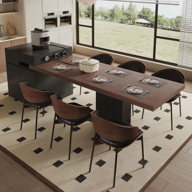 Luxury Dining Table Extendable Modern Furniture  Stone Top Kitchen Table Large Size Dining Room Set for Villa Hotel Apartment