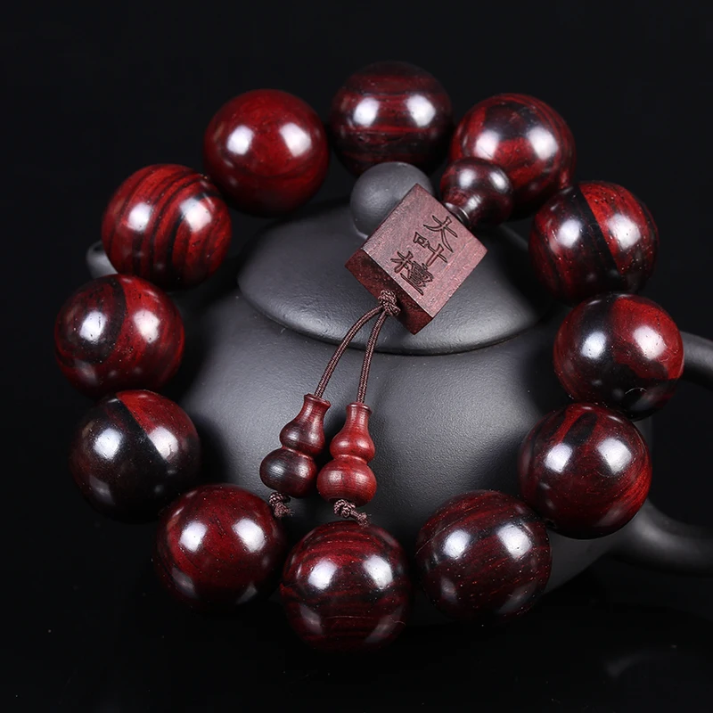 Big Leaf Red Sandalwood Seiko Boutique Small Hole Buddha Beads Wenwan Bracelet Old Materials