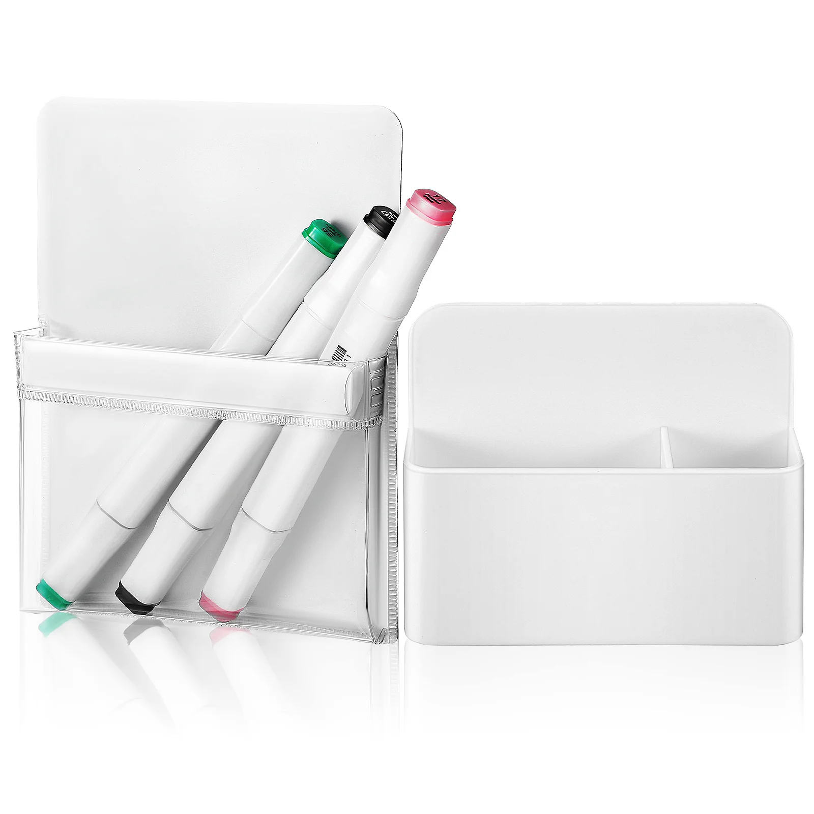 

2 Pcs Chalk Marker Pen Holder Magnetic Dry Erase Marker Whiteboard Eraser Pencil Chalk Pvc Abs Duster