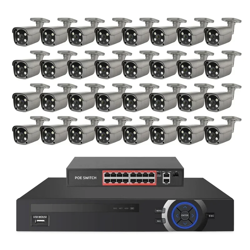 Outdoor 32 Channel Network Video Recorder 5MP 32ch NVR Kit Video Surveillance Recorder CCTV Camera System