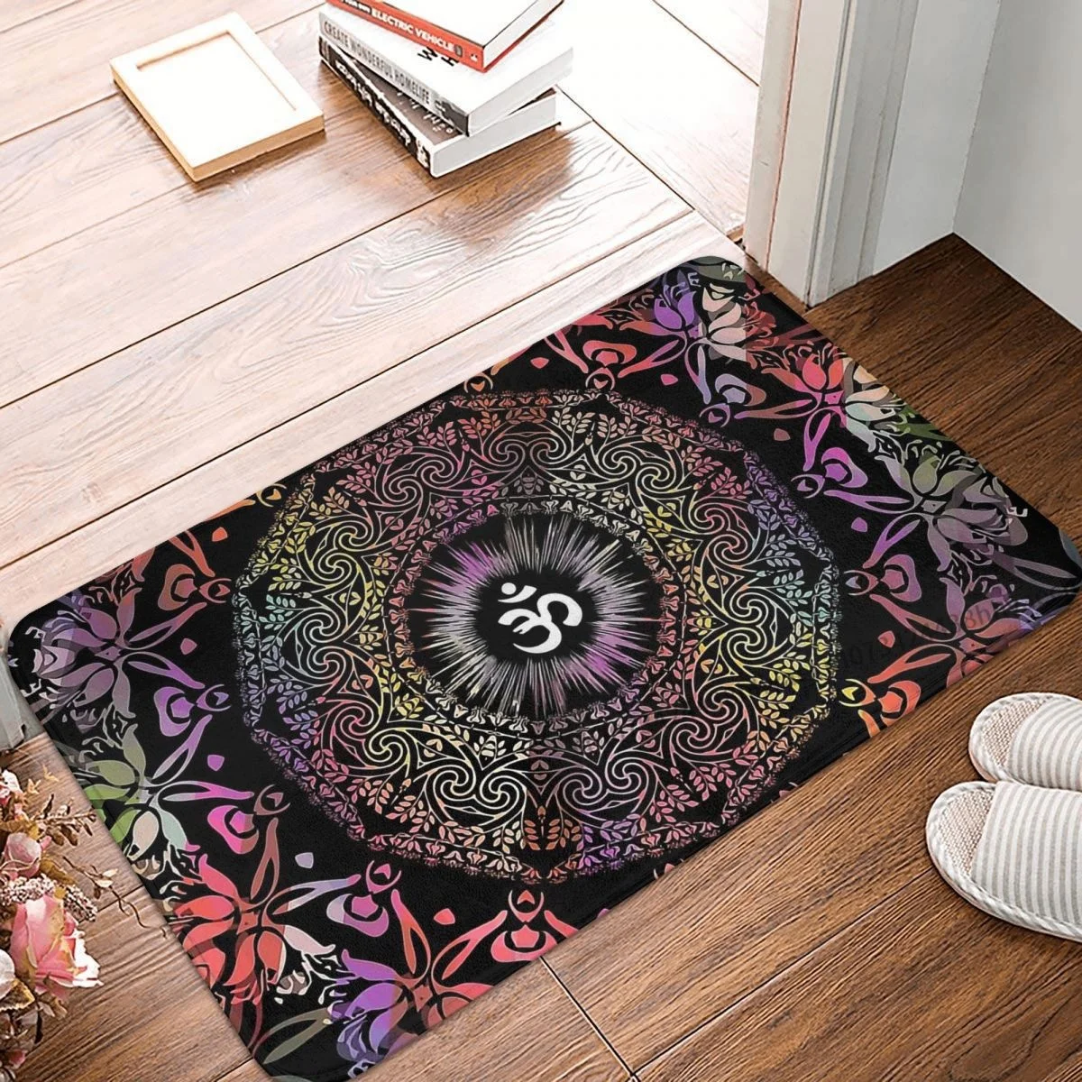 Bohemian Anti-Slip Doormat Bath Mat Mandala Om Zen Yoga Hippie Meditation Mandala Balcony Carpet Entrance Door Rug Bedroom Decor